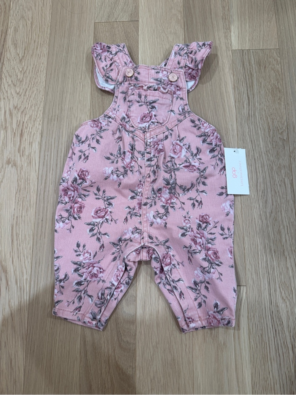 Baby Gap x Love Shack Fancy Floral Denim Overalls 0-3m